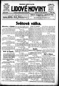 Lidov noviny z 17.9.1914, edice 2, strana 1