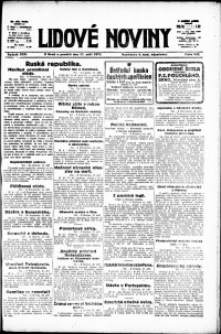 Lidov noviny z 17.9.1917, edice 2, strana 1
