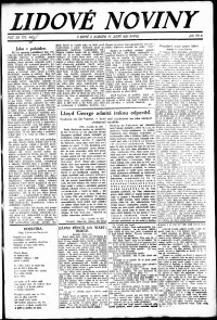 Lidov noviny z 17.9.1921, edice 1, strana 1