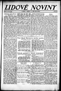 Lidov noviny z 17.9.1922, edice 1, strana 1