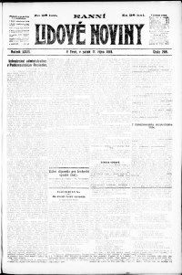 Lidov noviny z 17.10.1919, edice 1, strana 1