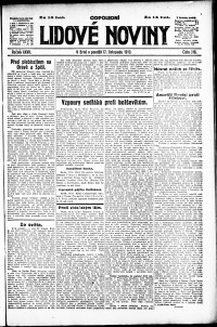 Lidov noviny z 17.11.1919, edice 2, strana 1