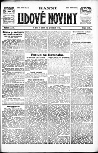 Lidov noviny z 17.12.1918, edice 1, strana 1