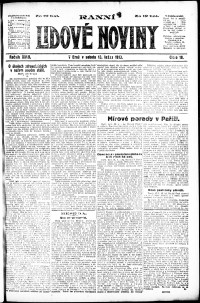 Lidov noviny z 18.1.1919, edice 1, strana 1