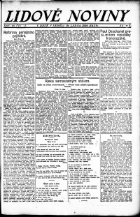 Lidov noviny z 18.1.1920, edice 1, strana 1