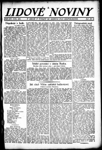 Lidov noviny z 18.1.1921, edice 2, strana 1