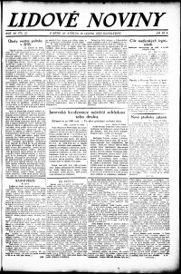 Lidov noviny z 18.1.1922, edice 2, strana 1