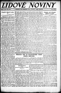 Lidov noviny z 18.2.1920, edice 1, strana 1