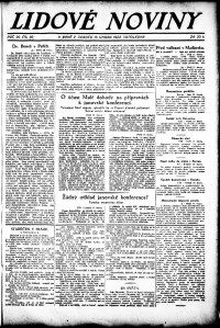 Lidov noviny z 18.2.1922, edice 1, strana 1