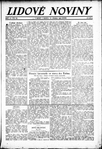 Lidov noviny z 18.2.1923, edice 1, strana 1