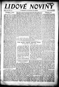 Lidov noviny z 18.2.1924, edice 1, strana 1