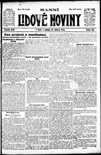 Lidov noviny z 18.5.1918, edice 1, strana 1