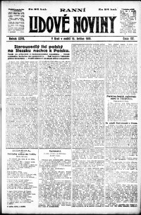 Lidov noviny z 18.5.1919, edice 1, strana 1