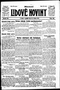 Lidov noviny z 18.6.1917, edice 1, strana 1
