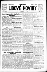 Lidov noviny z 18.7.1919, edice 2, strana 1