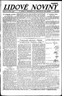 Lidov noviny z 18.7.1921, edice 1, strana 1