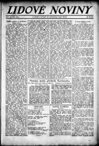 Lidov noviny z 18.7.1922, edice 1, strana 1