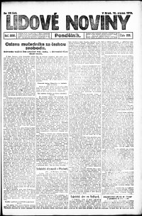 Lidov noviny z 18.8.1919, edice 1, strana 1