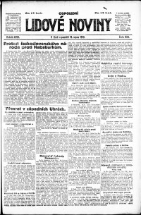 Lidov noviny z 18.8.1919, edice 2, strana 1