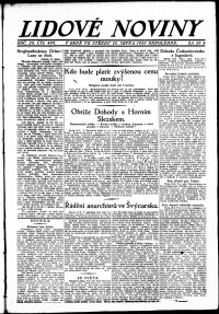 Lidov noviny z 18.8.1920, edice 2, strana 1
