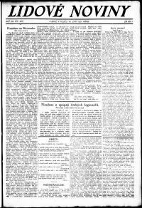 Lidov noviny z 18.9.1921, edice 1, strana 1
