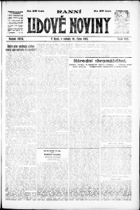 Lidov noviny z 18.10.1919, edice 1, strana 1