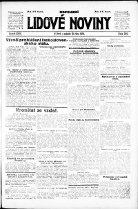 Lidov noviny z 18.10.1919, edice 2, strana 1