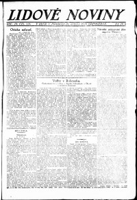 Lidov noviny z 18.10.1920, edice 3, strana 1