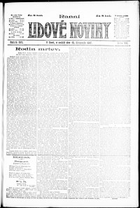 Lidov noviny z 18.11.1917, edice 1, strana 1
