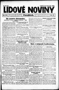 Lidov noviny z 18.11.1918, edice 1, strana 1