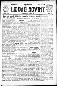 Lidov noviny z 18.11.1919, edice 2, strana 1