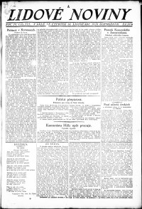 Lidov noviny z 18.11.1920, edice 2, strana 1