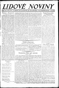 Lidov noviny z 18.11.1920, edice 3, strana 1