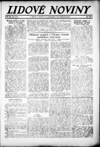 Lidov noviny z 18.11.1921, edice 2, strana 1