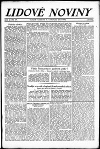 Lidov noviny z 18.11.1922, edice 1, strana 1
