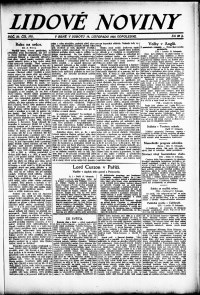 Lidov noviny z 18.11.1922, edice 2, strana 1