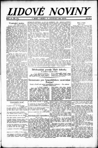Lidov noviny z 18.11.1923, edice 1, strana 1