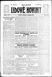Lidov noviny z 18.12.1919, edice 1, strana 1