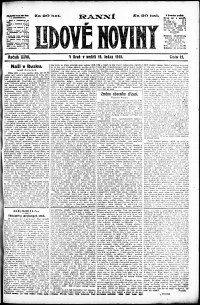 Lidov noviny z 19.1.1919, edice 1, strana 1