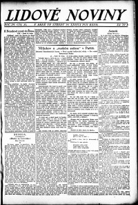 Lidov noviny z 19.1.1921, edice 1, strana 1