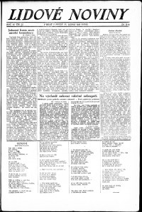 Lidov noviny z 19.1.1923, edice 2, strana 1