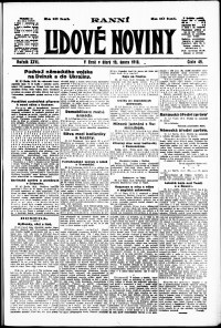 Lidov noviny z 19.2.1918, edice 1, strana 1