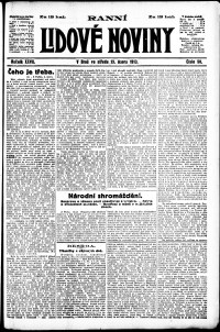 Lidov noviny z 19.2.1919, edice 1, strana 1
