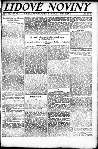 Lidov noviny z 19.2.1920, edice 1, strana 1