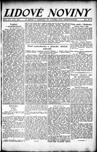 Lidov noviny z 19.2.1921, edice 2, strana 1