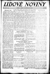 Lidov noviny z 19.2.1922, edice 1, strana 1