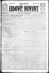Lidov noviny z 19.3.1918, edice 1, strana 1