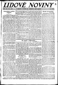 Lidov noviny z 19.3.1920, edice 1, strana 1