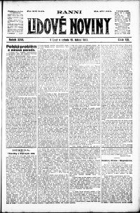 Lidov noviny z 19.4.1919, edice 1, strana 1