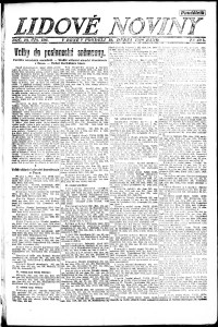 Lidov noviny z 19.4.1920, edice 1, strana 1